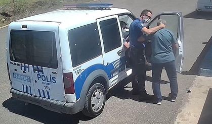 Polis öğretmeni darp etti, görüntüler kameralara yansıdı